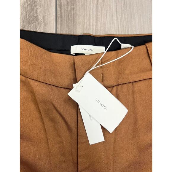 Vince Dress Pants in Brown Size 12 Zip Fly Straight Leg Pleated Pockets Formal - Picture 2 of 4